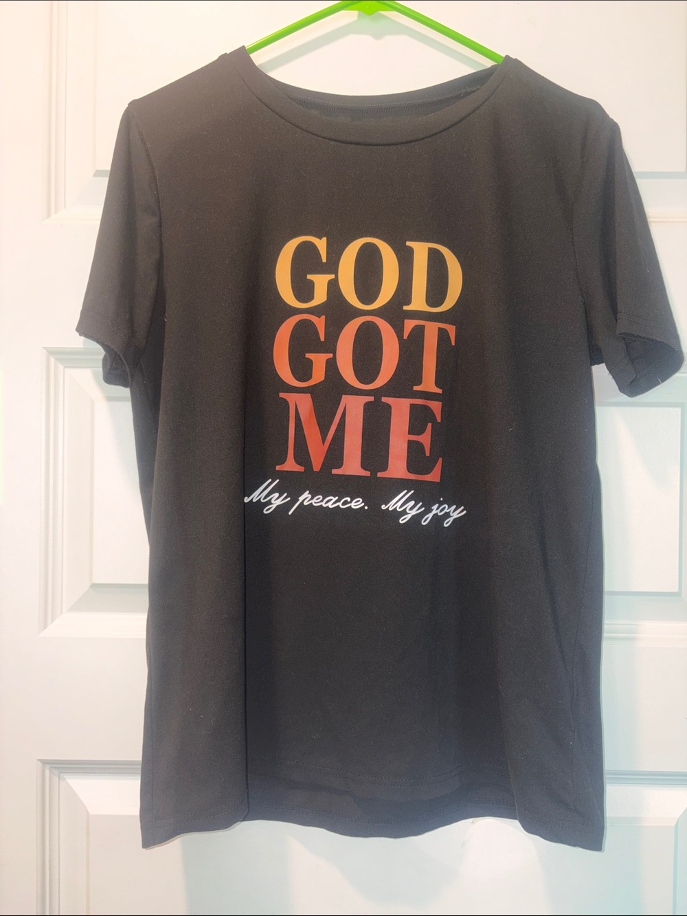 Black "GOD GOT ME" Graphic Tee - Faith Statement Shirt